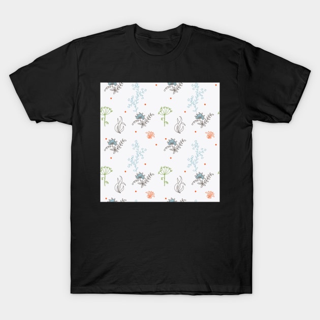 Elegance Seamless pattern with flowers T-Shirt by Olga Berlet